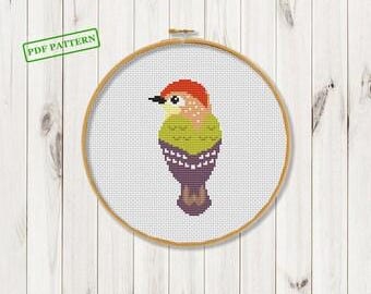 Bird Cross stitch modern pattern Cross stitch Animals,  cross stitch pattern PDF download