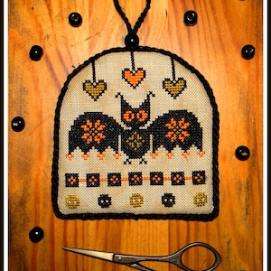 Spooky Bat, Halloween Sampler Cross Stitch Pattern PDF download