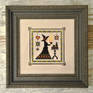 Little Witch, Halloween Witch Sampler Cross Stitch Pattern PDF download