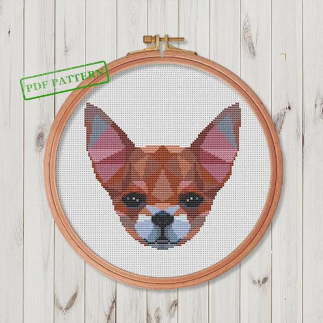 Geometric Pattern Low Poly Animals Xstitch Dog Chihuahua PDF Download ...