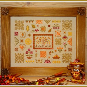 Autumn Quaker, Sampler Kreuzstichmuster PDF-Download