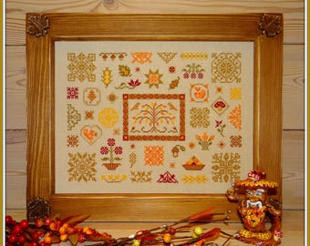 Autumn Quaker, Samplers Cross Stitch Pattern PDF download