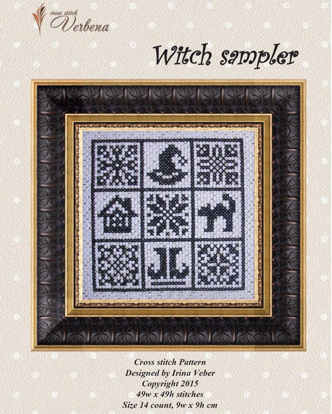 Witch Sampler, Halloween Witch Cross Stitch Pattern PDF Download - Etsy