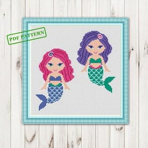 Cross stitch for girls patterns mermaid xstitch for baby PDF download