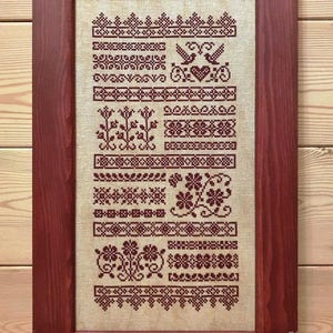 Flower fantasy, Monochrome sampler Cross Stitch Pattern PDF download