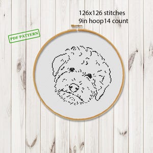 Modèle de chien au point de croix pour les amateurs de Goldendoodle à télécharger