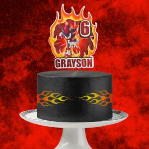 Personalized Shadow the hedgehog cake topper-Sonic cake topper