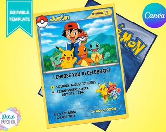 Pokmon Birthday Invitation | Editable Kids Party Template (Digital Download)