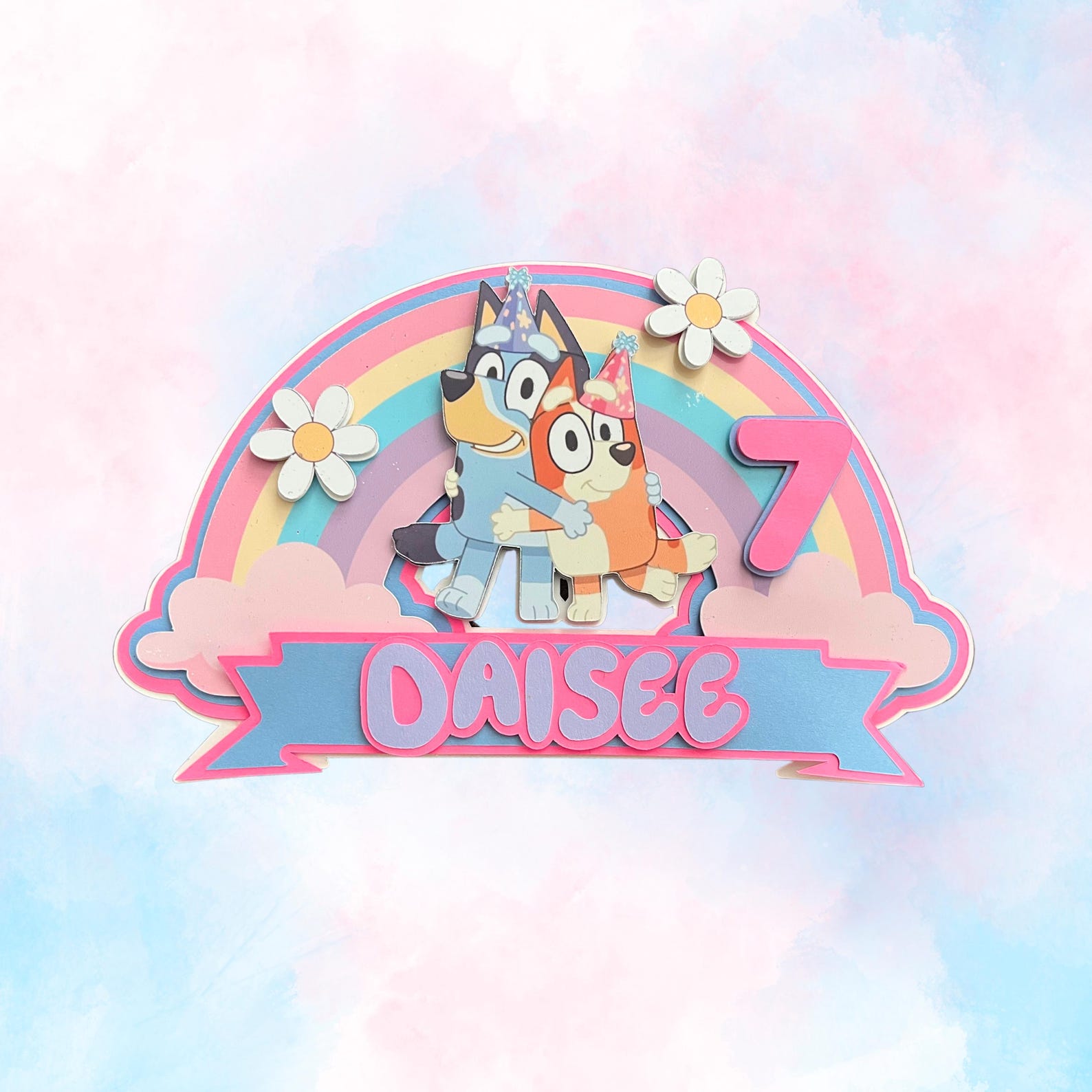 Personalized Bluey Cake topper
