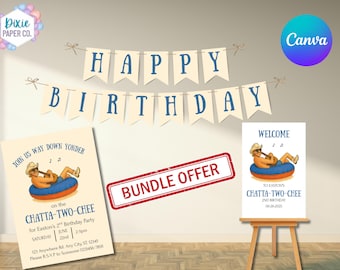 Chattatwoochee Birthday Bundle | Editable Invitation, Welcome Sign & Banner | Alan Jackson Inspired Party Decor