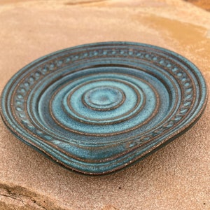 Spoon Rest in Turquoise Ceramic Stoneware Pottery image 2