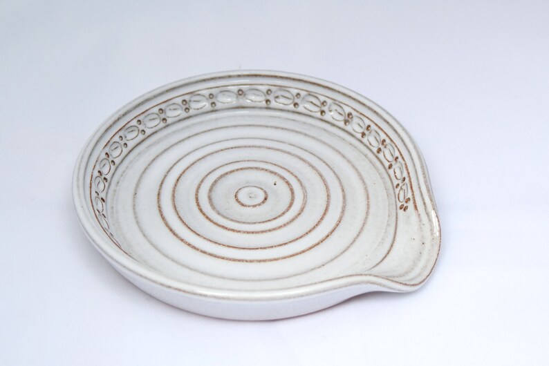 Spoon Rest in Whitewash / Cream / White Stoneware Ceramic Etsy