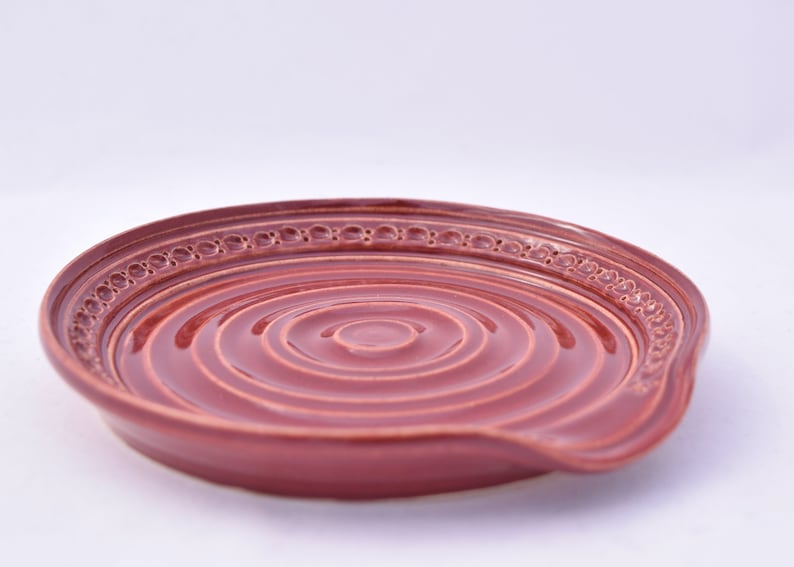Spoon Rest in Firebrick Red Ceramic Stoneware Pottery image 2