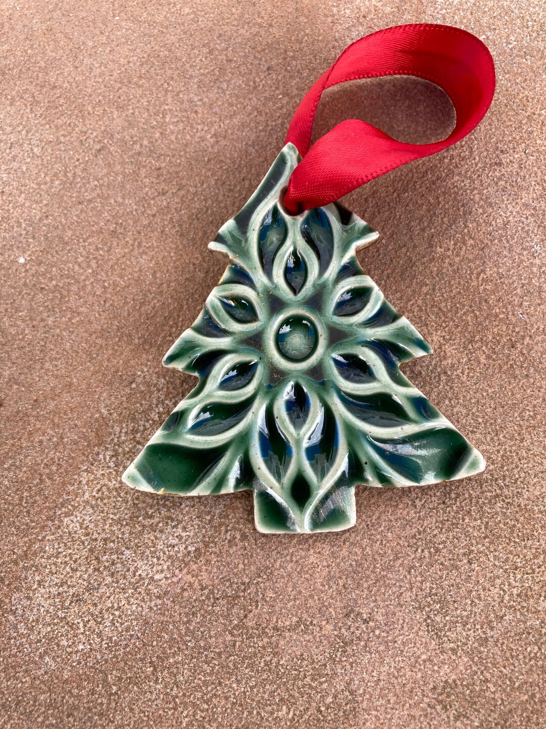 Mini Tree Ornament Greenceramic Stoneware Pottery Christmas Ornaments