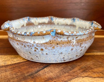 Mini Casserole Dish / Brie Baker - Cream / White - Ceramic Stoneware Pottery