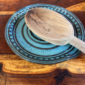 Spoon Rest in Turquoise Ceramic Stoneware Pottery image 4