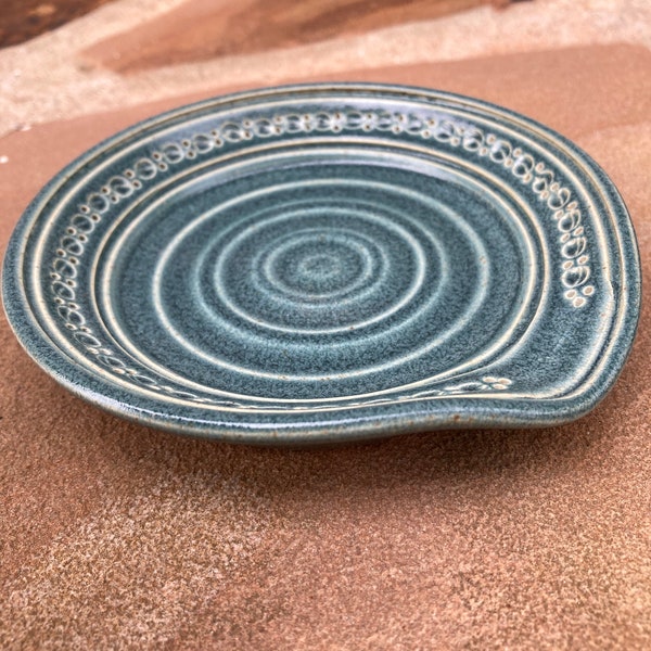 Löffelablage in Antik Blau - Keramik Steinzeug