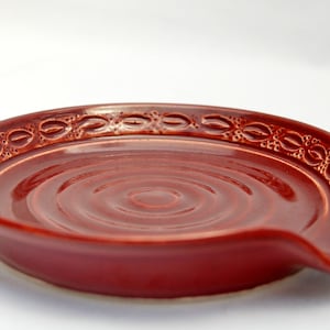 Spoon Rest in Firebrick Red Ceramic Stoneware Pottery image 5