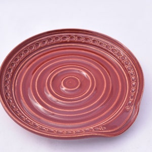 Spoon Rest in Firebrick Red Ceramic Stoneware Pottery image 1