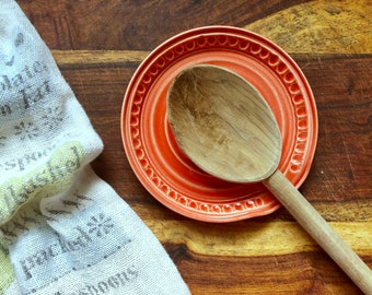 Spoon Rest in Orange - Stoneware Ceramic Pottery