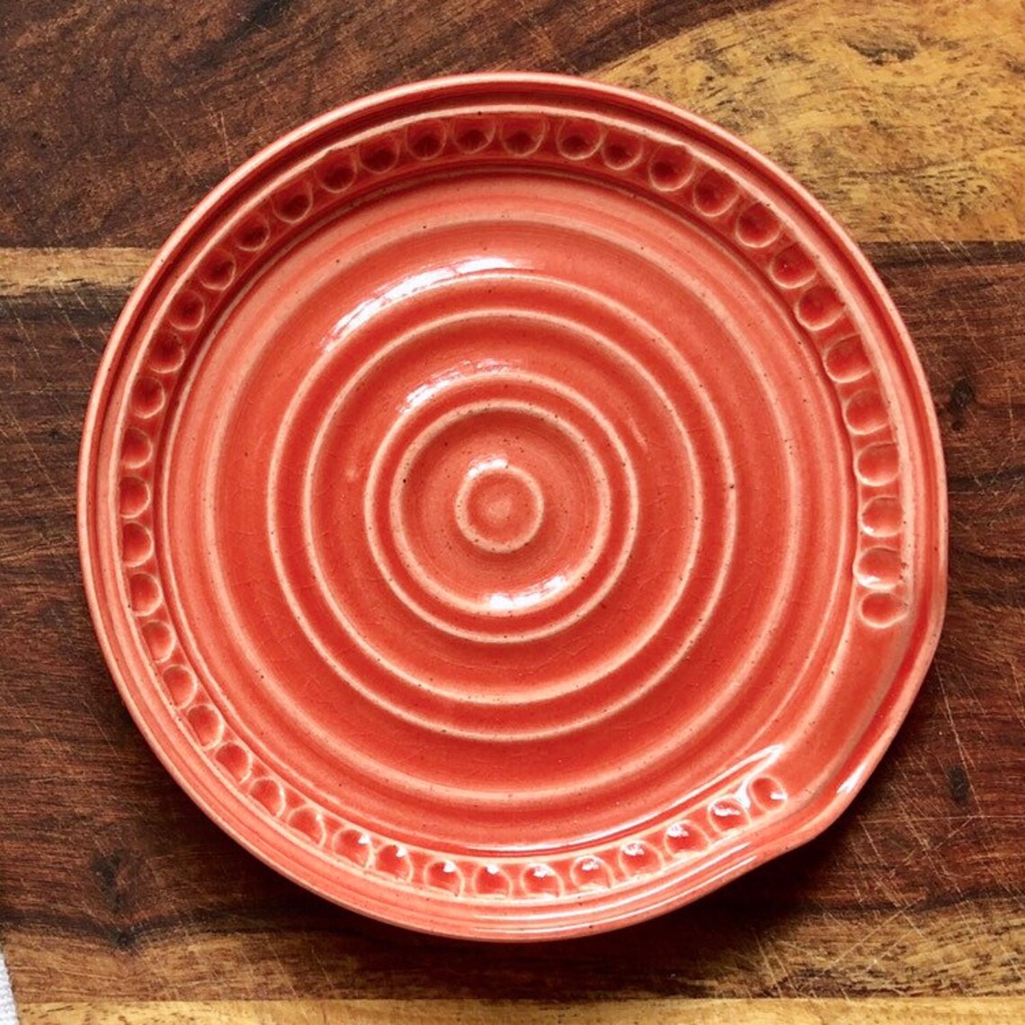 Spoon Rest in Orange Stoneware Ceramic Pottery Etsy