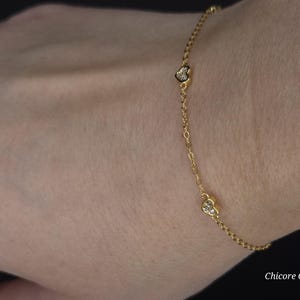 925 Sterling Silber Armband mit drei funkelnden Zirkonia Herzen, verstellbares Armband, Cubic Zirkonia, Geschenk für Sie