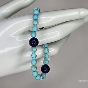 Handmade Lapis Lazuli & Turquoise Healing Bracelet: Unisex Gemstone Jewelry