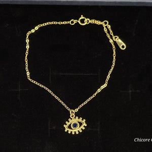 Sterling Silver Evil Eye Bracelet: Adjustable Protection Charm