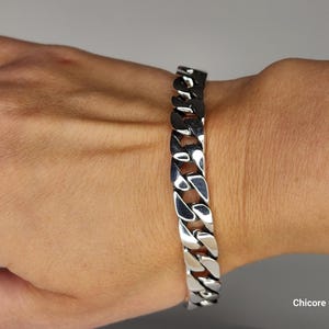 925 sterlingzilveren armband, 7 mm/8 mm/10 mm breed, 16 cm/18 cm/20 cm/22 cm/23 cm, Miami Cuban schakelarmband