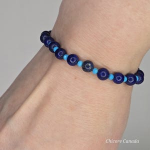 Lapis Lazuli & Turquoise Healing Bracelet: Natural Stone Unisex Jewelry