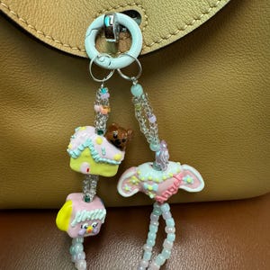 Pop bear mart handmade fancy keychain or phone charm