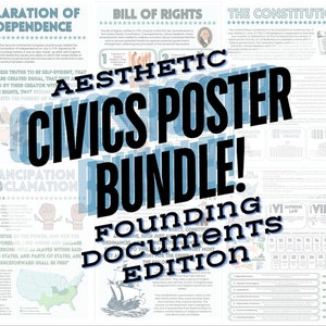 Aesthetic US Civics/Government/History Poster Bundle - Founding US Documents Edition!