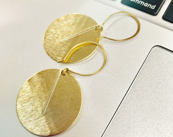 Dangle earrings, Trendy earrings, Modern earrings, Golden jewelry, Boho chic earrings, Brass earrings, Modern jewelry, Holiday gifts