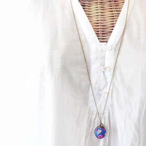 Liberty necklace, Simple necklace, Boho necklace, Blue necklace, Pendant necklace, Boho jewelry, Bohemian jewelry, Liberty jewelry, Blue