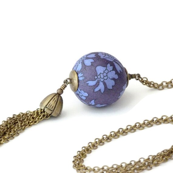 Liberty necklace, Tassel necklace, Boho necklace, Boho chic, Pendant necklace, Boho jewelry, Blue necklace, Liberty jewelry,
