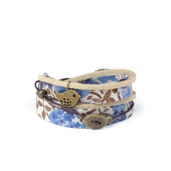 Liberty bracelet, Wrap bracelet, Double wrap bracelet, Cuff bracelet, Liberty jewelry, Colorful bracelet, Boho bracelet, Vegan jewelry