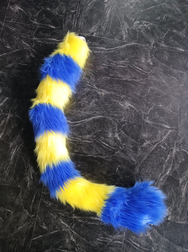Yellow and Blue Egyptian Cat Tail - Etsy