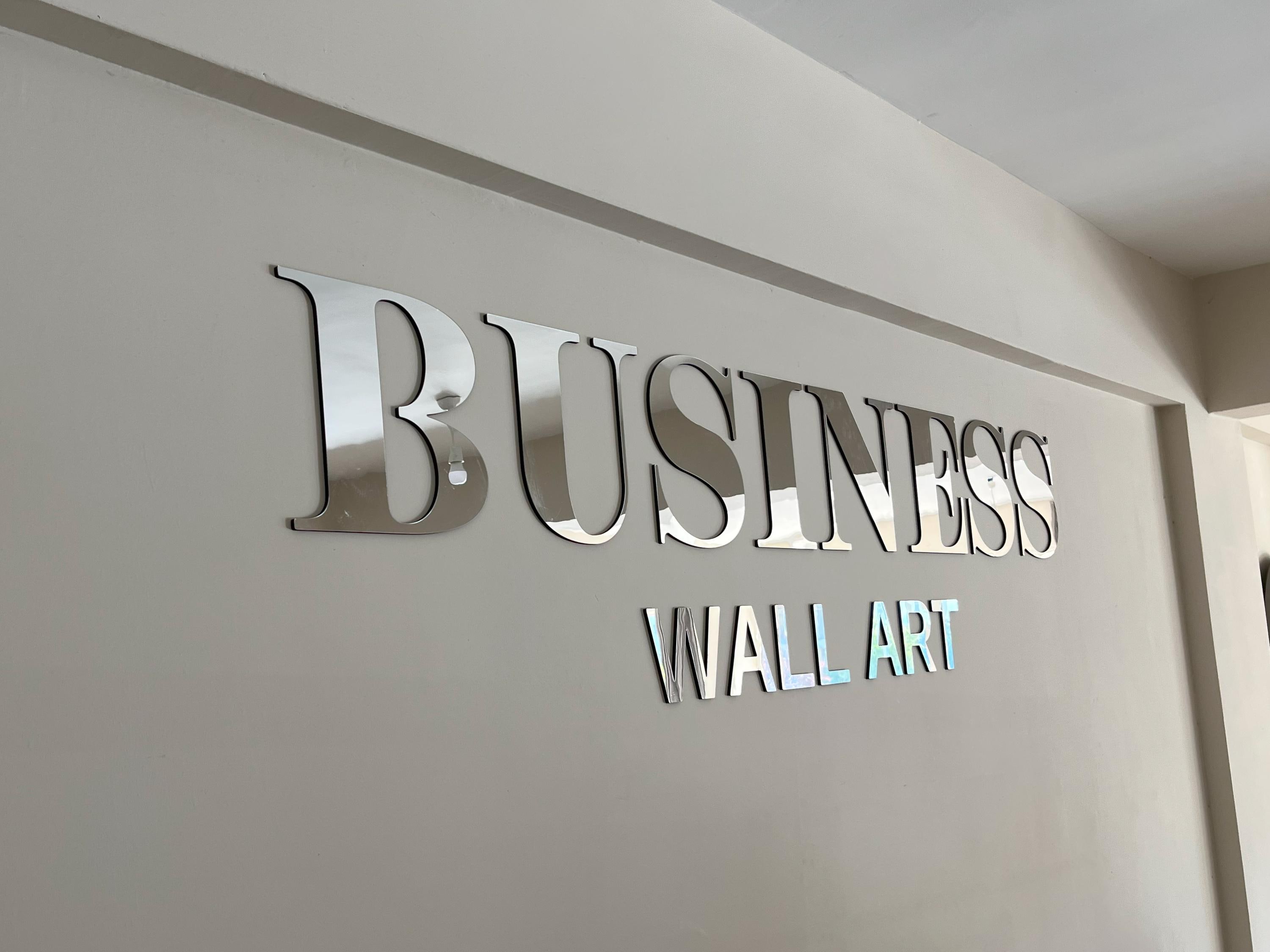 Silver Acrylic Business Name & Logo Sign – Laser Cut Plexiglass ...