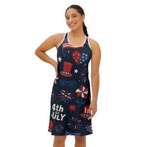 Vaterländisches Racerback-Kleid: 4th of Jul Frauen-Sommer-Outfit