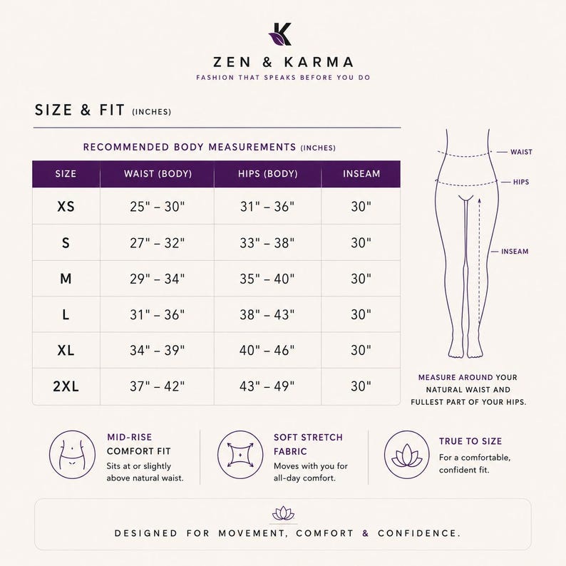 Azure Flow yoga leggings women size guide yoga pants women pilates leggings activewear women wellness apparel fit chart