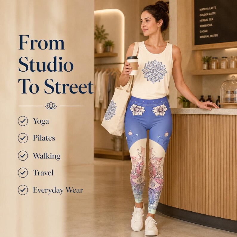Azure Flow yoga leggings women everyday activewear wellness lifestyle apparel pilates outfit women travel outfit women yoga gift for her