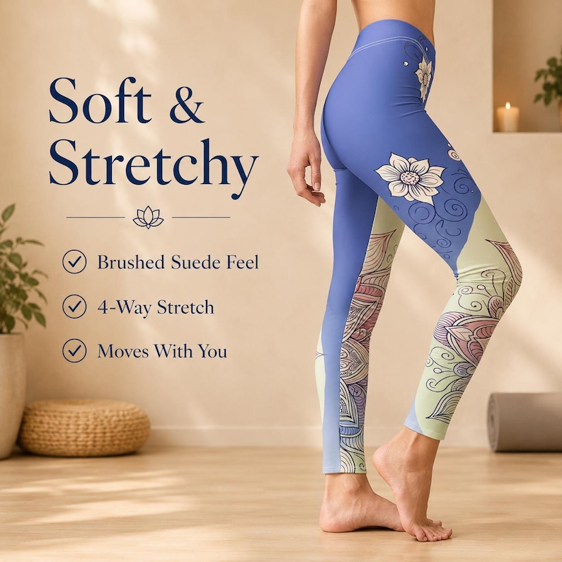 Azure Flow yoga leggings women soft stretch leggings pilates leggings wellness activewear workout leggings women mindful activewear