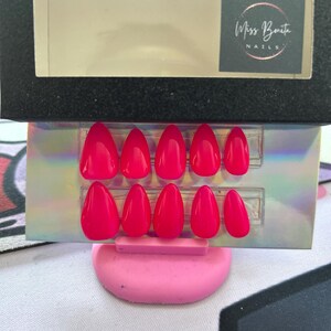 Cotton Candy Crush Press-On Nails — Almond Shape | Hot Pink | Handmade & Reusable