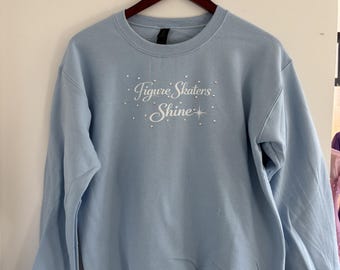 Rhinestoned "Figure Skaters Shine" Women's Crewneck