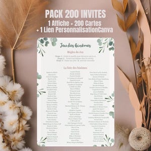 Jeu des Binômes Mariage – Animation Originale & Fun à Imprimer – Idéal pour Briser la Glace entre Invités – PDF Digital -  PACK 200 INVITES