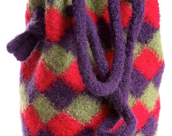 Crochet Felted Entrelac Handbag pattern pdf
