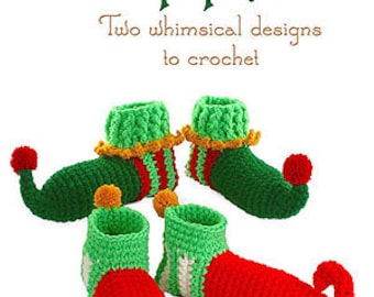 Christmas Elf Slipper Shoes Crochet pdf Pattern