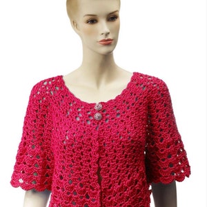 Allegra Morning Jacket crochet pattern pdf sweater bed jacket shoulder wrap size S-5X pdf download image 3