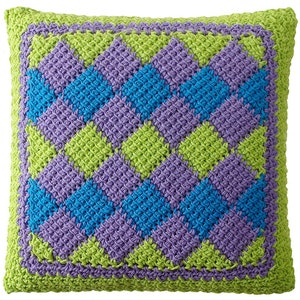 Easy Entrelac Tunisian Crochet Pillows pdf Pattern image 2