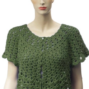 Allegra Morning Jacket crochet pattern pdf sweater bed jacket shoulder wrap size S-5X pdf download image 2